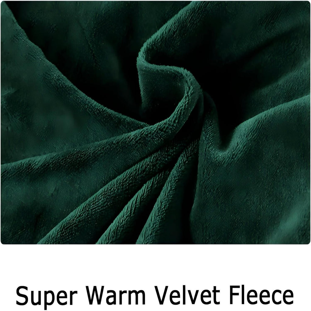 JOLUSERE Dark Green Velvet Duvet Cover King Set, 3-Piece Ultra Soft Fluffy Velvet Winter Bedding Cover