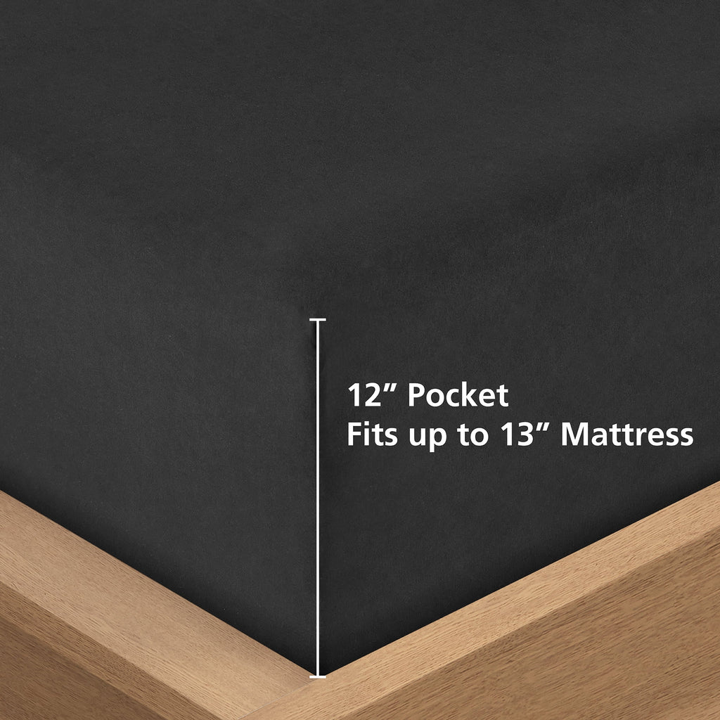 Mainstays 7-Piece Down Alternative Bed in a Bag Comforter Set, Black, Queen