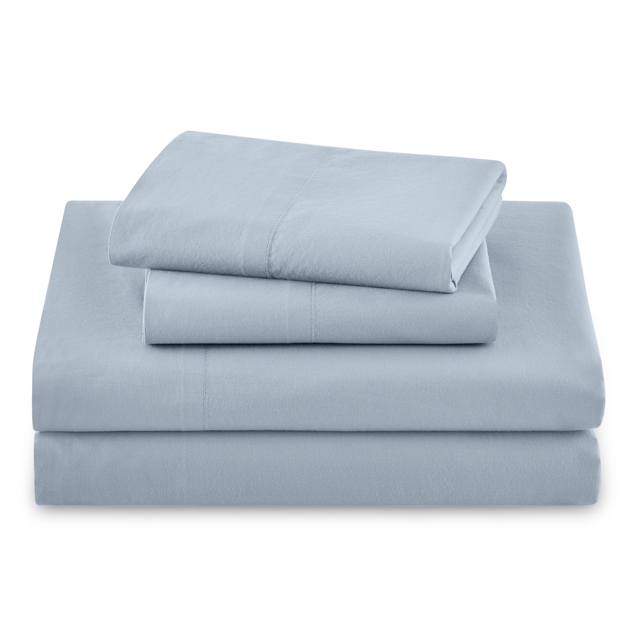 Beautiful Botanical 4-Piece 100% Cotton Washed Percale White Sheet Set, Queen by Drew Barrymore