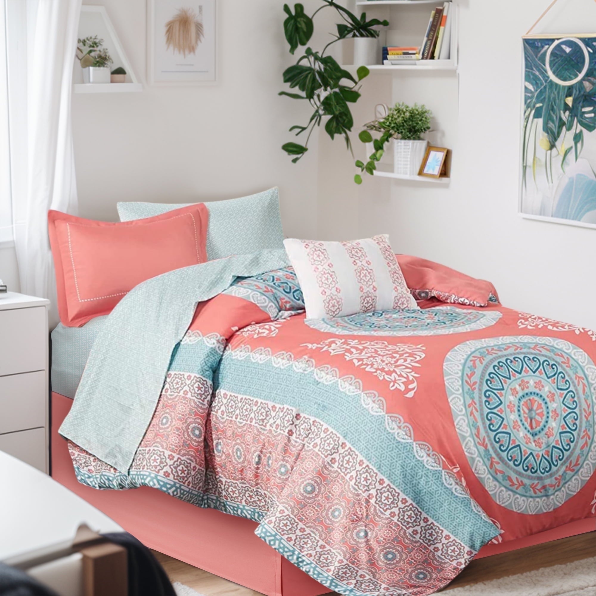 Regency Heights Queen Size Comforter Set, 9-Piece Bed in a Bag Queen, Navy Blue Bedding Comforter Set with Comforter, Flat Sheets, Fitted Sheets with Side Pockets