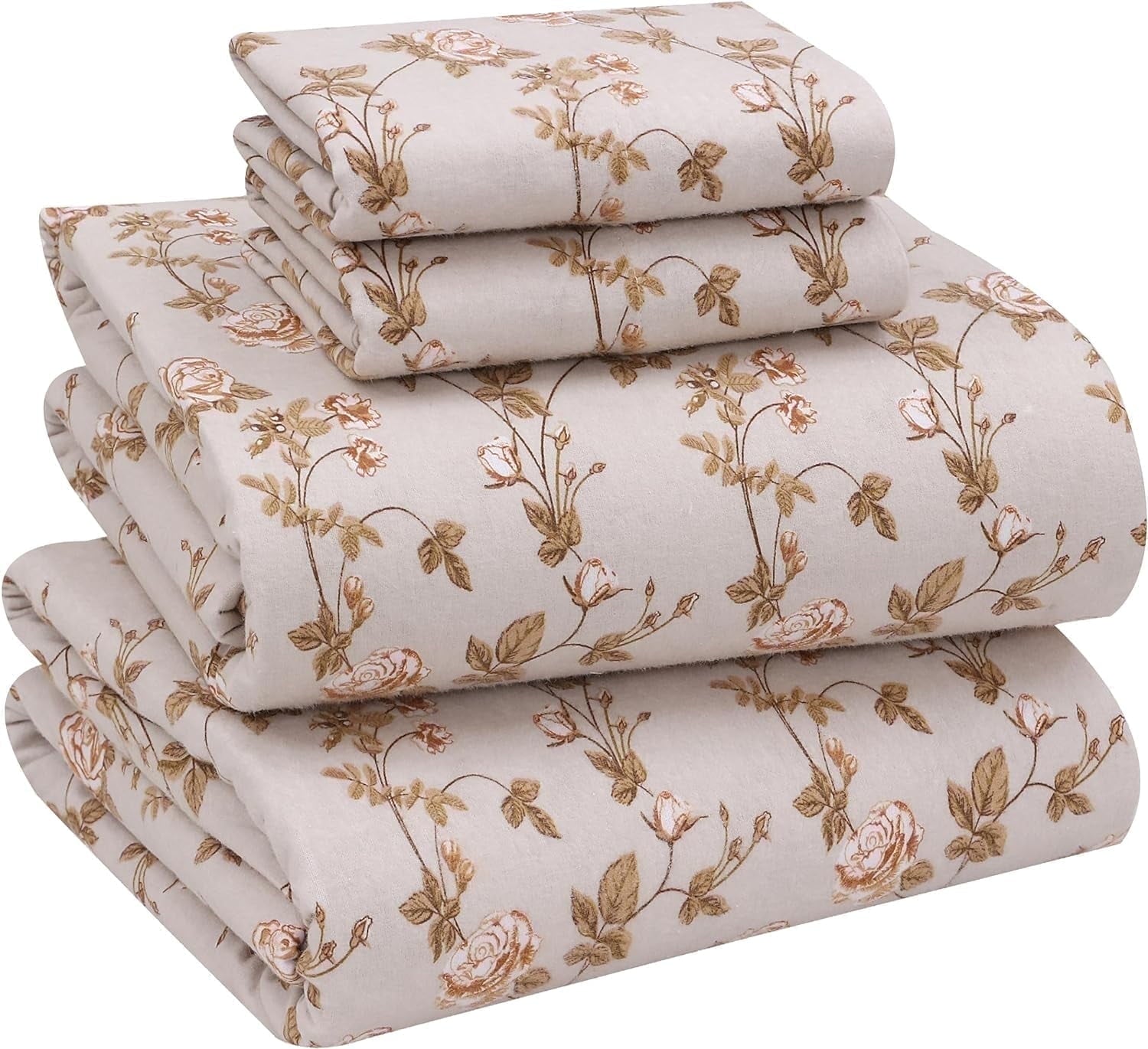 RUVANTI Flannel Sheets Queen Size - 100% Cotton Double Brushed Bed Sheets, Deep Pockets 16 Inches Queen Sheet Set, All Seasons Breathable & Extra Soft - Warm & Cozy, 4 Piece, Red Plaid