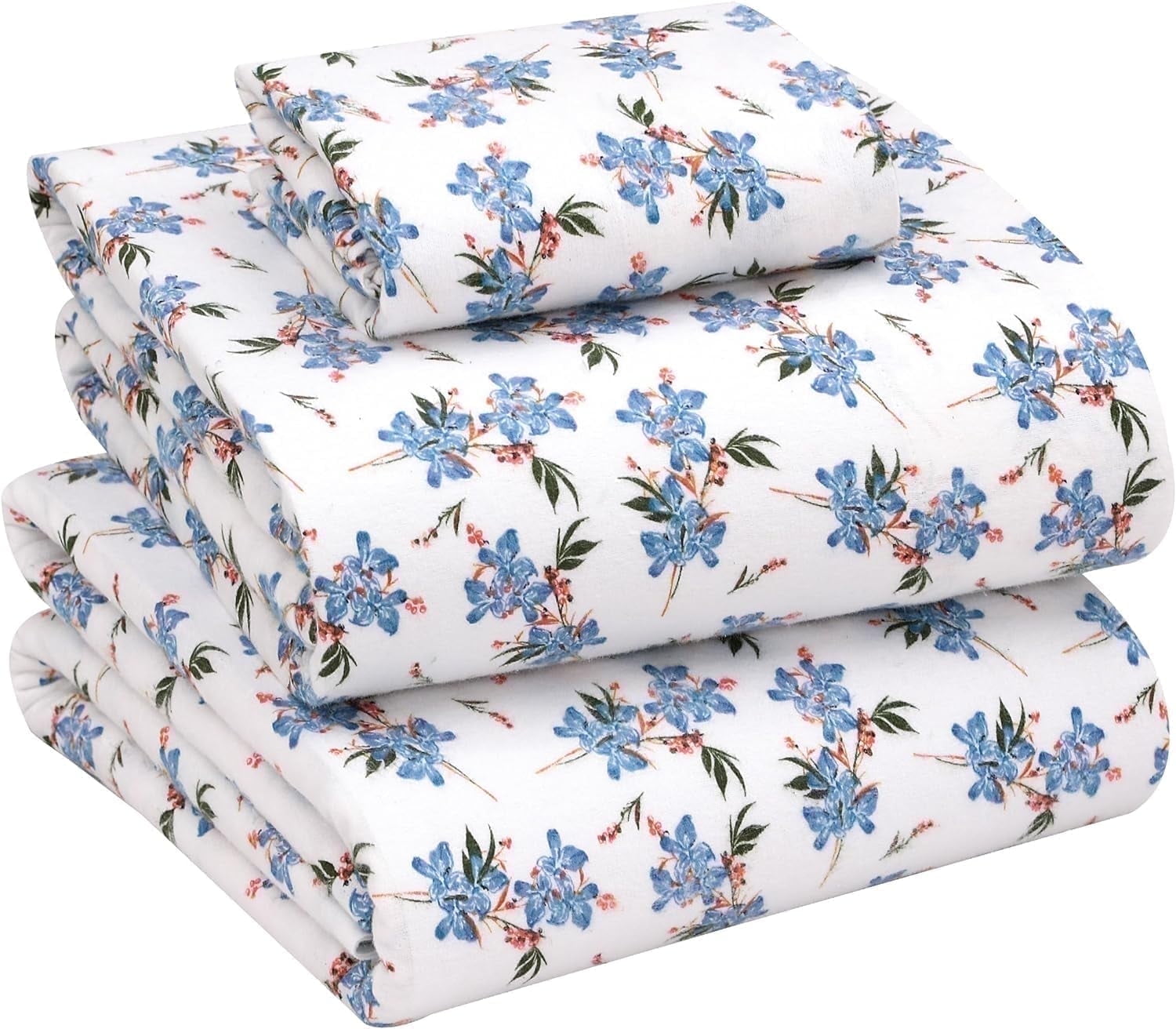 RUVANTI Flannel Sheets Queen Size - 100% Cotton Double Brushed Bed Sheets, Deep Pockets 16 Inches Queen Sheet Set, All Seasons Breathable & Extra Soft - Warm & Cozy, 4 Piece, Red Plaid