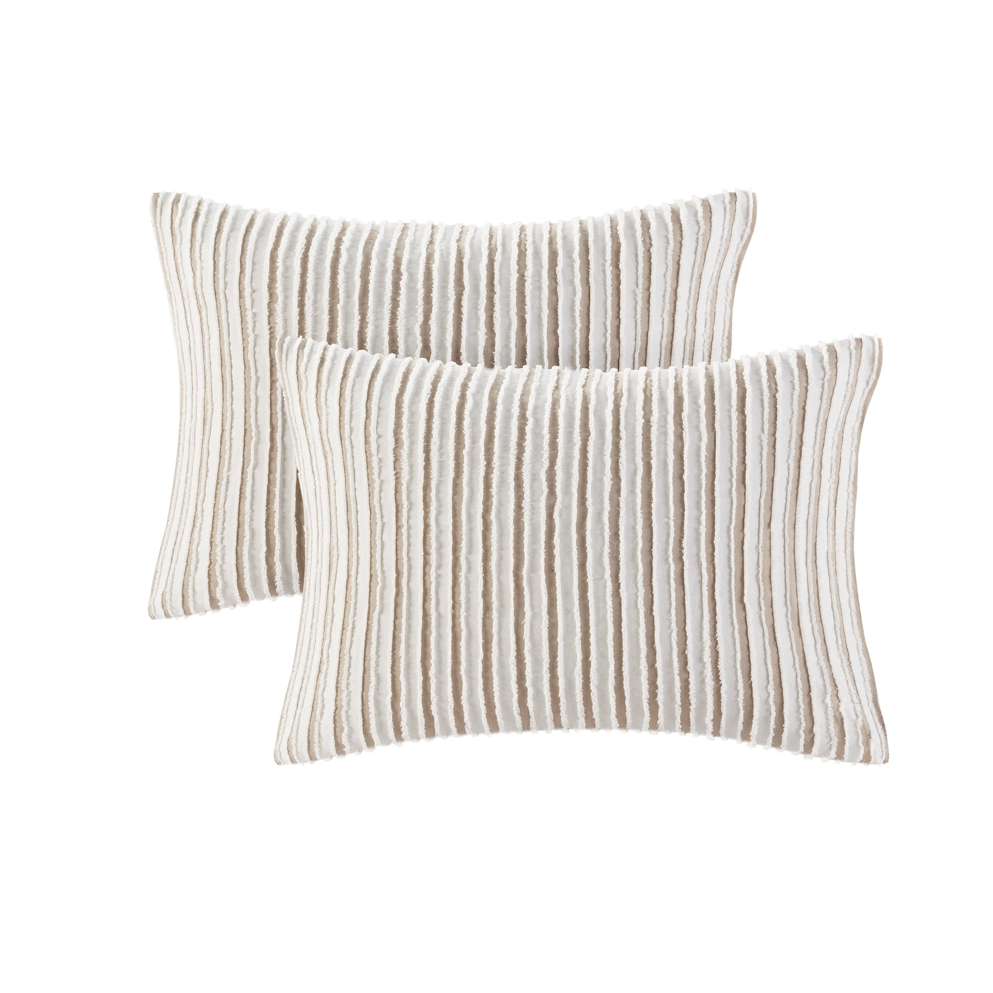 Mainstays 5-Piece Tan Striped Comforter Set, Full/Queen