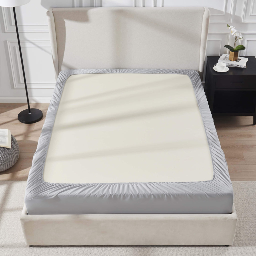 Virtu Queen Comforter Set, Bed in a bag, 7 Pc Reversible Bedding Comforter Set with Sheets, Bedding Set, Gray